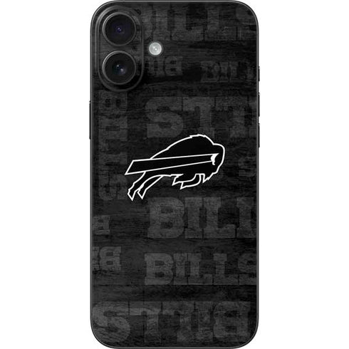 NFL Buffalo Bills Black & White iPhone 16 Plus Skin